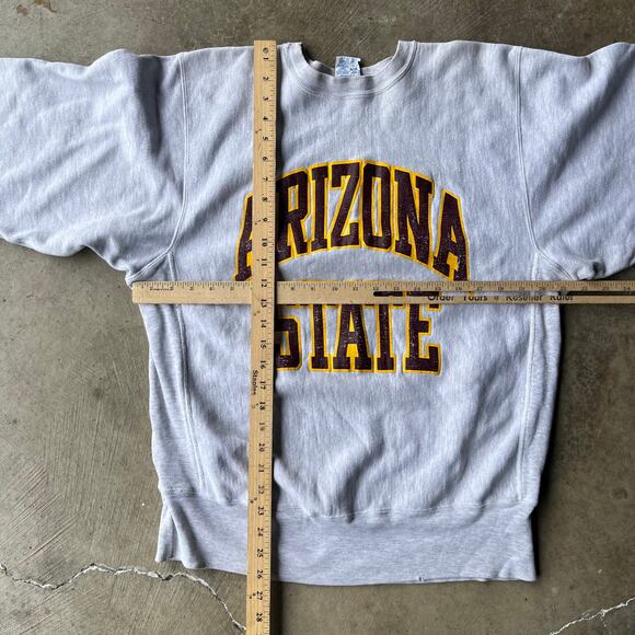 VTG ARIZONA STATE UNIVERSITY CHAMPION REVERSE WEAVE SWEATSHIRT CREWNECK LRG 90S - Picture 3 of 5
